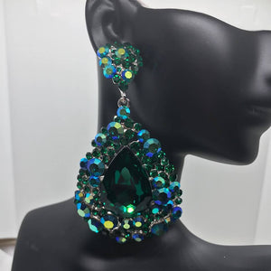 Big Emerald Earrings | Pageant Chunky Earrings