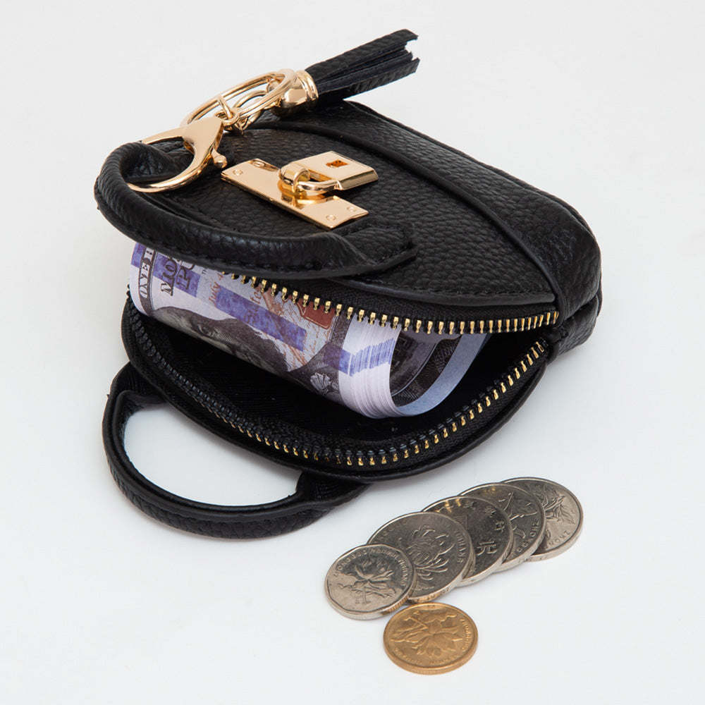 Black Mini Coin Purse Key Chain Charm | Gifts
