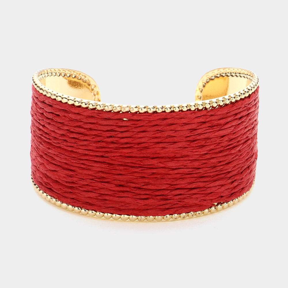 Burgundy Fun Fashion Raffia Cuff Pageant Bracelet | Red Fun Fashion Accessories |644048