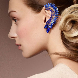 Sapphire Marquise Stone Cluster Ear Cuff Pageant Earrings  | Prom Earrings | 593407