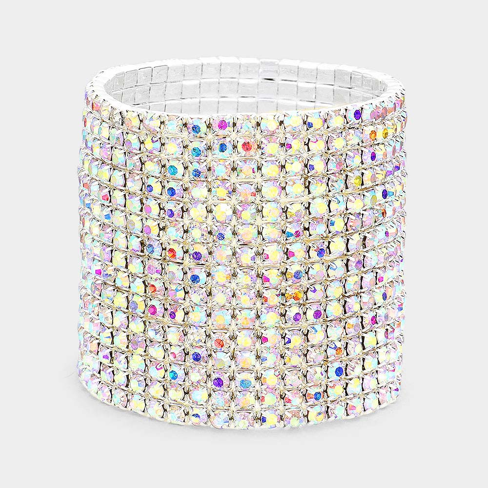 AB Crystal Multi Row Bracelet  