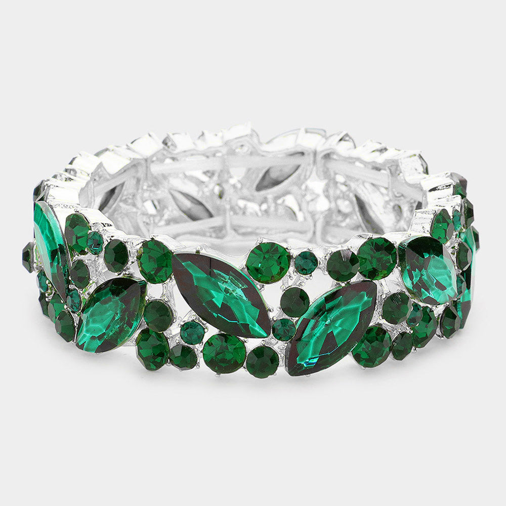 Emerald Crystal Stretch Bracelet