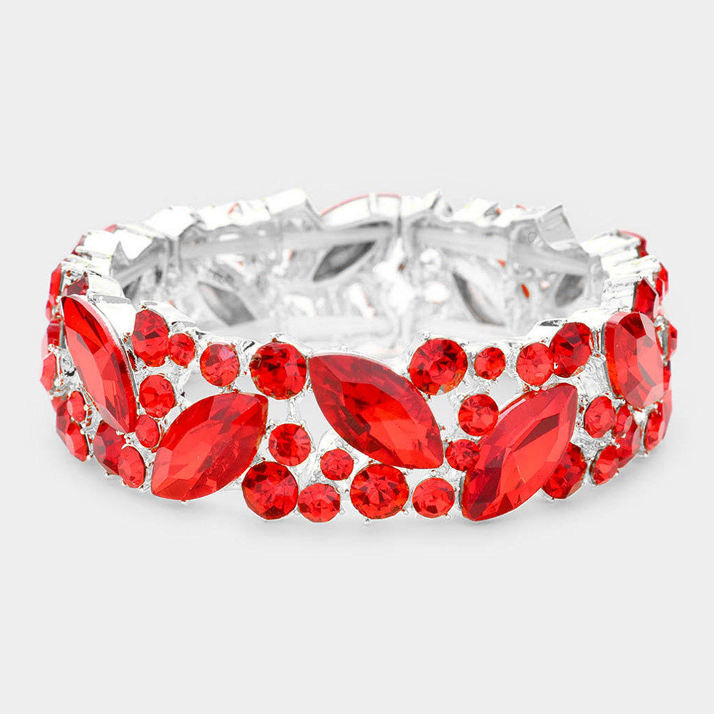 Red Crystal Stretch Bracelet