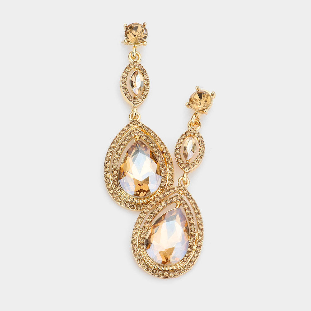 Gold Double Teardrop Earrings