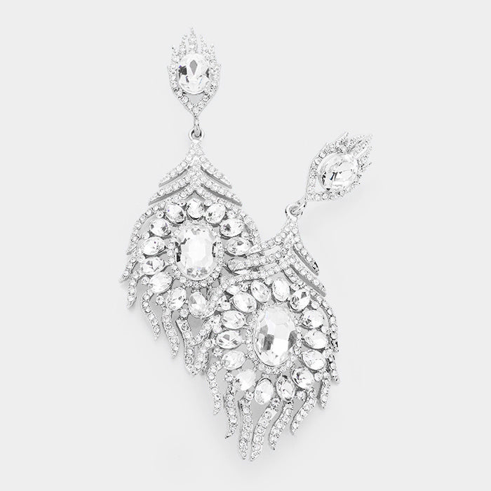 Clear Crystal and Rhinestone Chandelier Earrings | Pageant Earrings