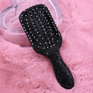 Black Rhinestone Studded Bling Wet Hair Brush