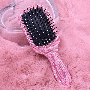 Pink Rhinestone Studded Bling Wet Hair Brush