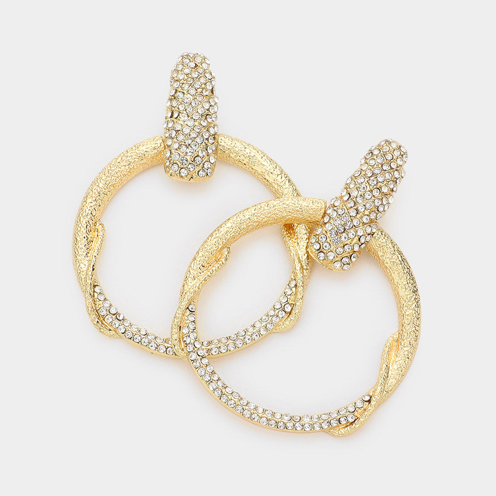 Rhinestone Hoops Earrings LV ( More Colors) – Bling Fashion