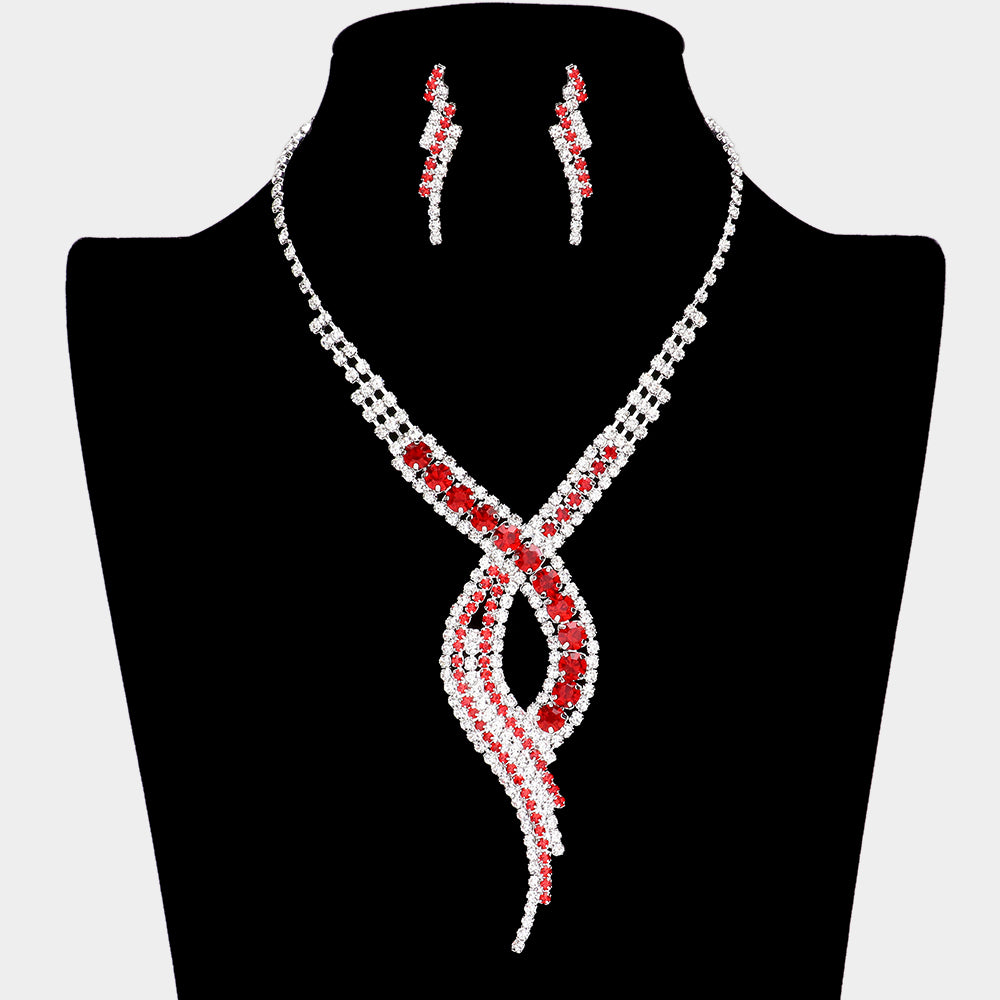 Red rhinestone Necklace outlet