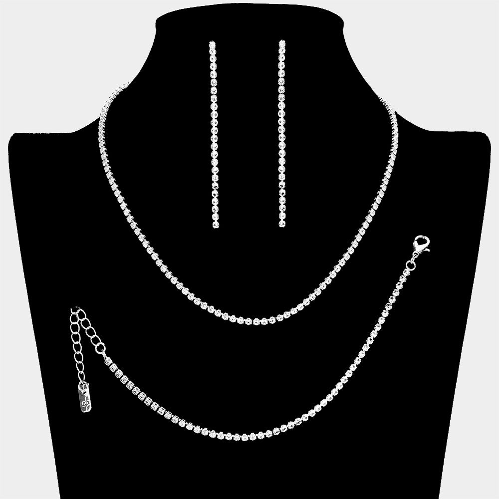 Clear Rhinestone Jewelry Set | Homecoming Jewelry 