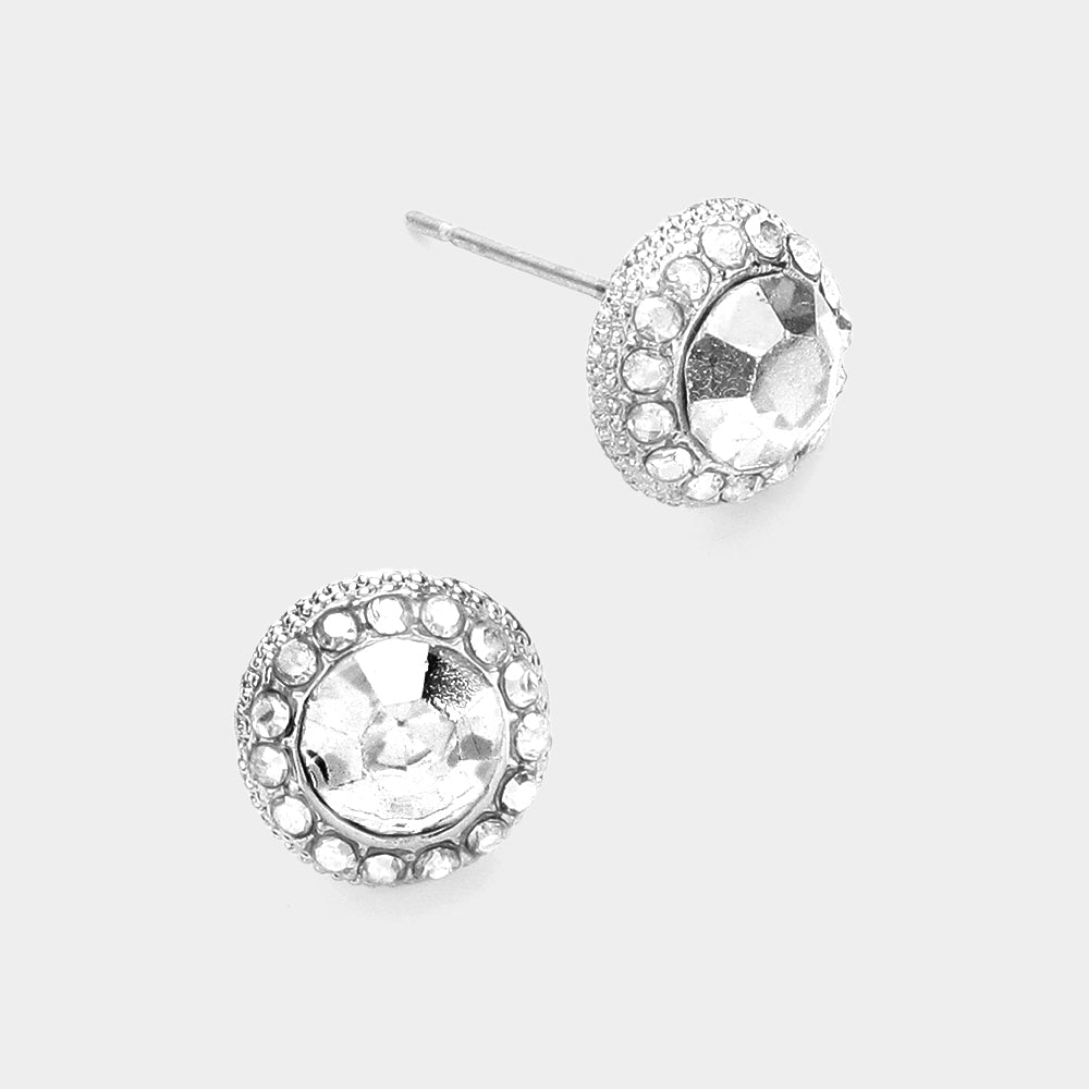 Small Clear Crystal Stud Earrings   | Pageant Earrings