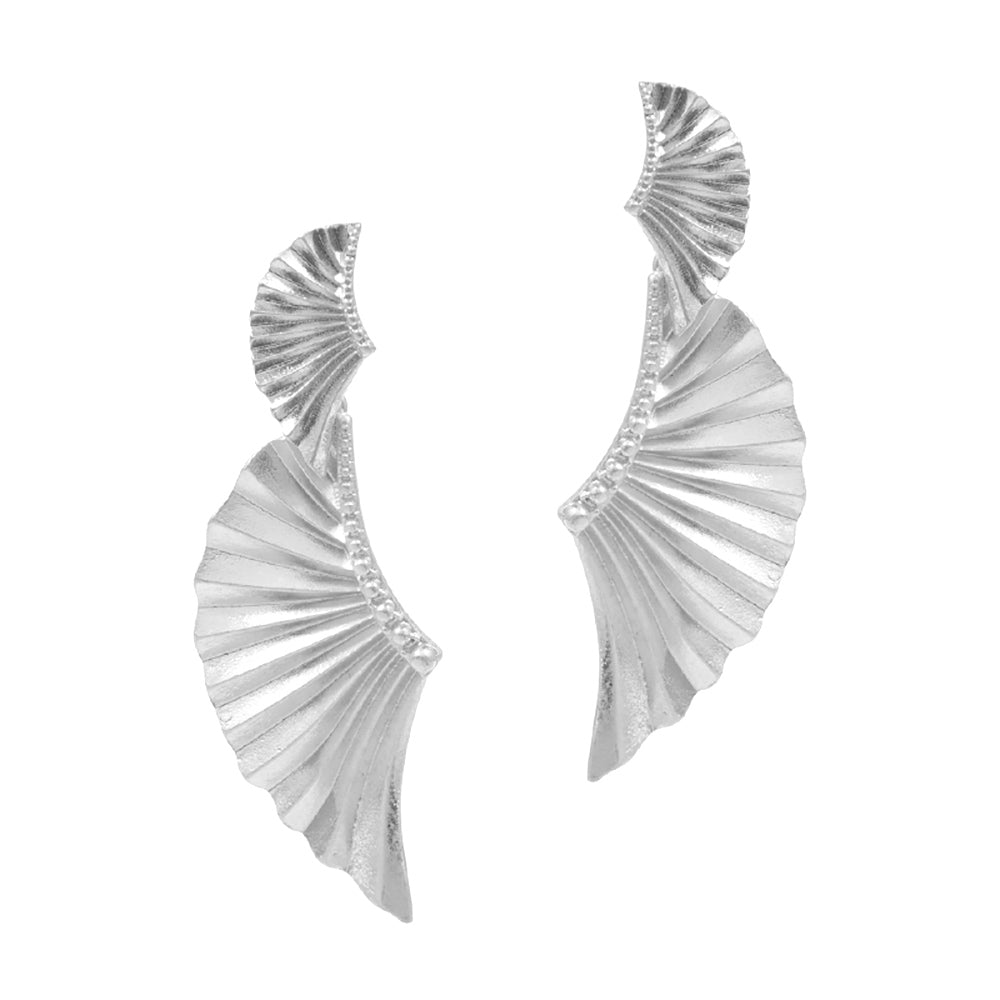 Silver Metal Angel Wing Dangle Earrings | Pageant Earrings | Interview Earrings | All Occasion Earrings | Fashion Earrings