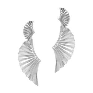 Silver Metal Angel Wing Dangle Earrings | Pageant Earrings | Interview Earrings | All Occasion Earrings | Fashion Earrings