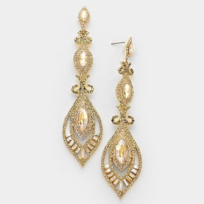 Victorian Earrings, Created Diamond, Long Diamond Earrings, Statement