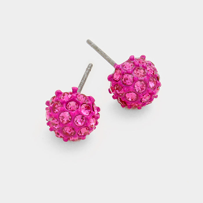hot pink stud earrings