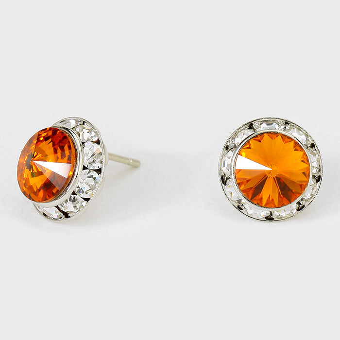 Topaz Stud Earrings 0.5" | 123319