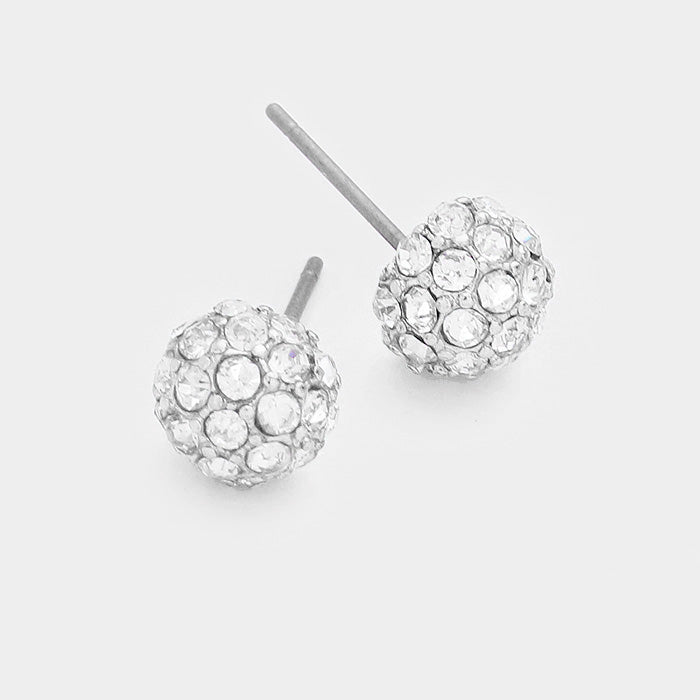 Little Girls Crystal Ball Stud Earrings | 103866