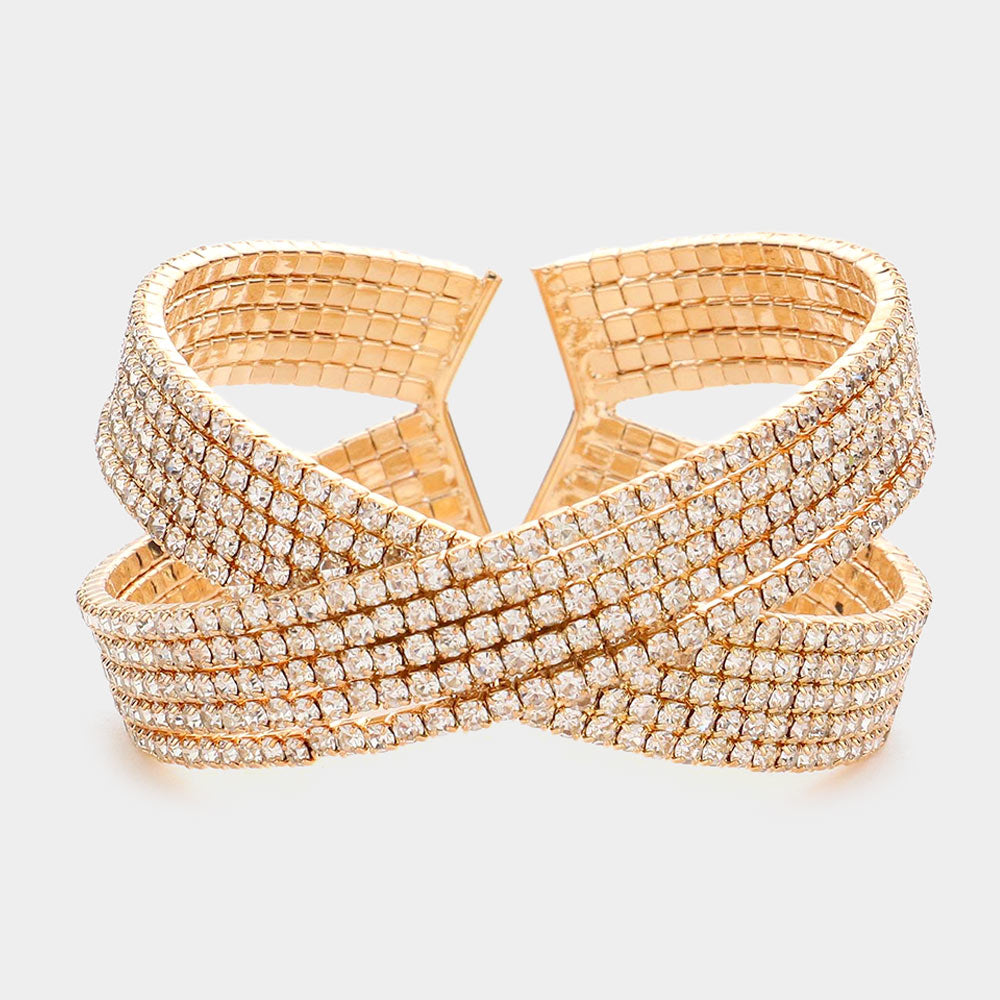 Louisville Multi Charm & Rhinestone Cuff Bracelet – Fan Sparkle