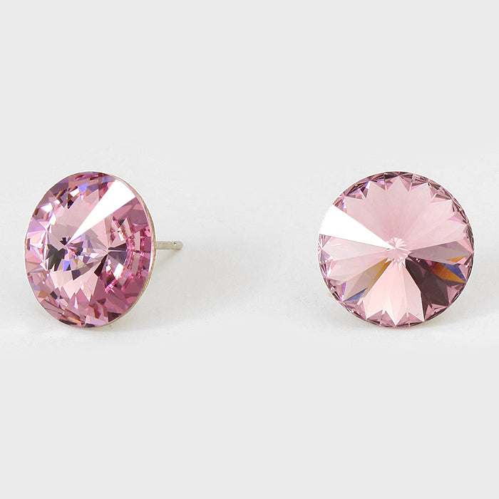 Round Crystal Stud Earrings — Santa Fe Momma Boutique