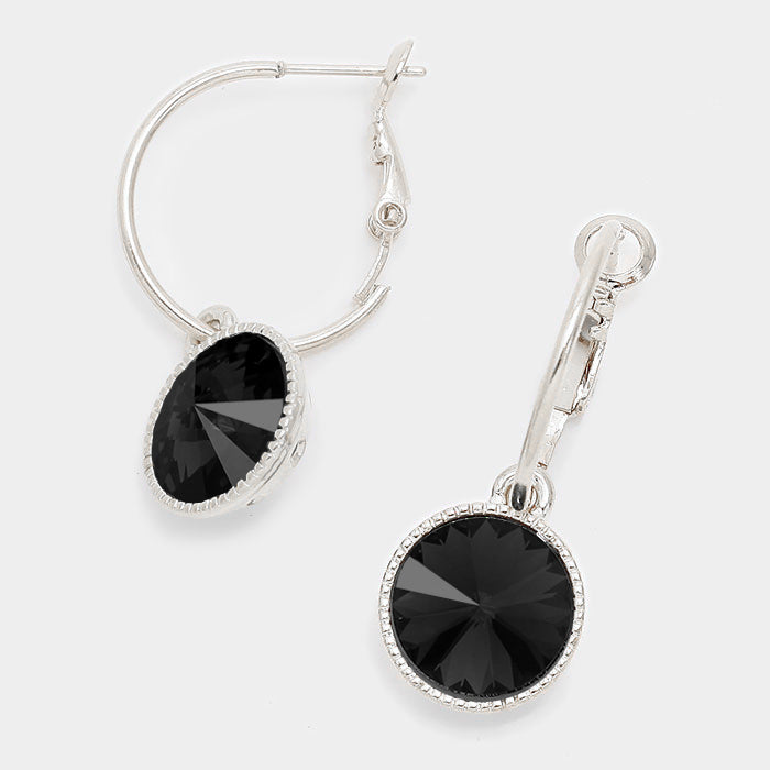 Small  Black Austrian Crystal Dangle Earrings