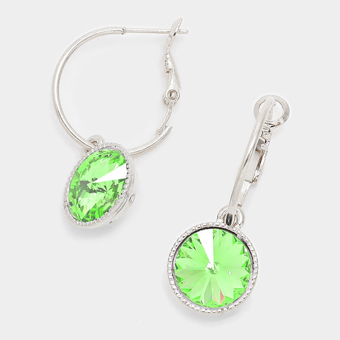 Small Peridot  Austrian Crystal Dangle Earrings | 291521