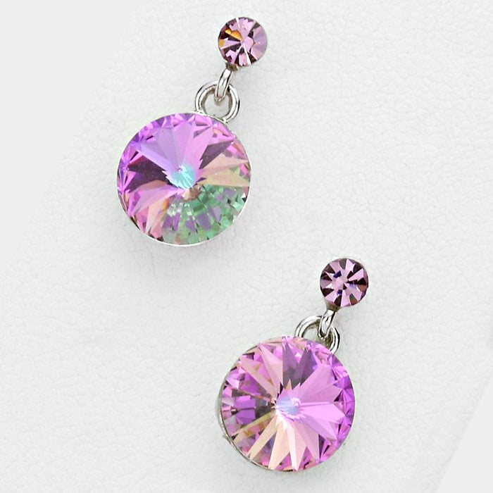 Little Girls Violet Dangle Earrings