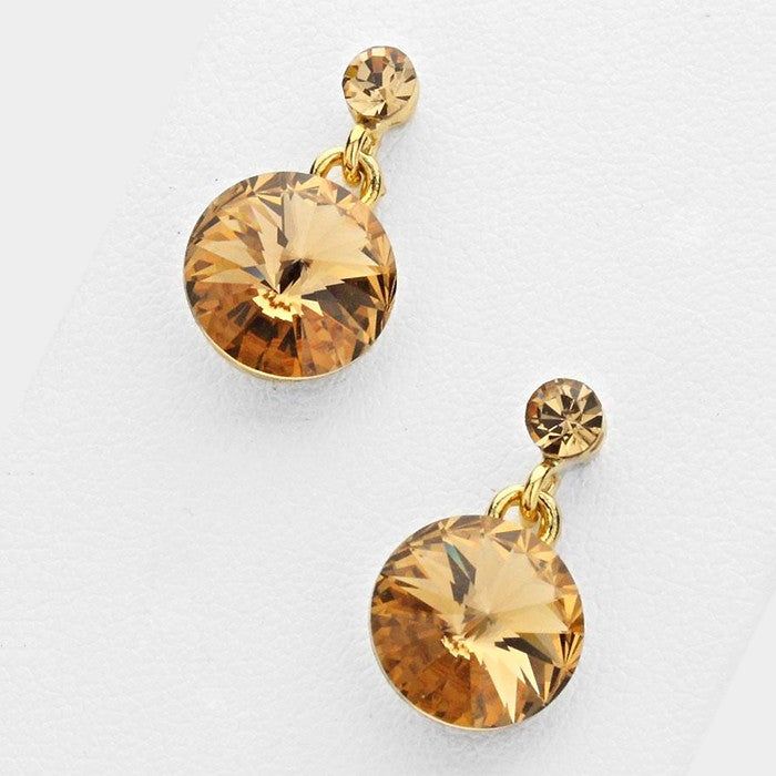 Little Girls Topaz Dangle Earrings