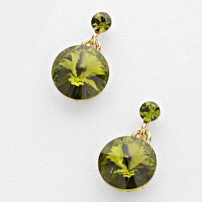 Little Girls Olive Green Dangle Earrings