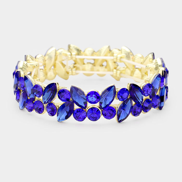 Sapphire Crystal Marquis Stone Pageant Bracelet | Prom Bracelet