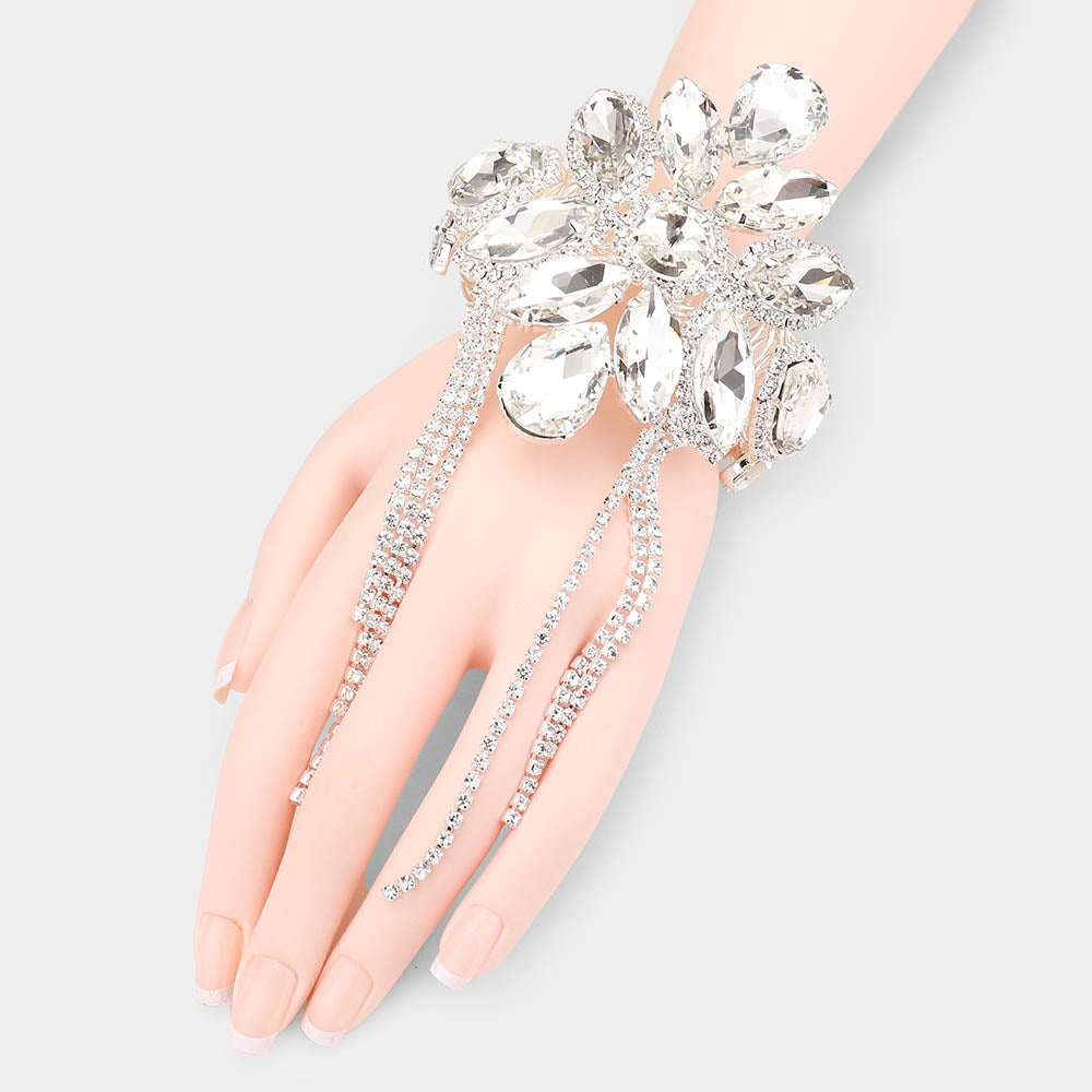  Jojomina Silver Rhinestone Upper Arm Cuff Bracelet with Tassel  Fringe for Women Crystal Arm Jewelry Bracelet for Evening Party Prom  Wedding: Clothing, Shoes & Jewelry