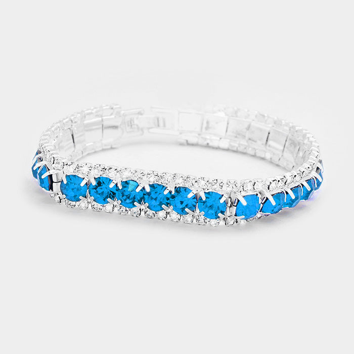 Sapphire Crystal Stretch Bracelet 