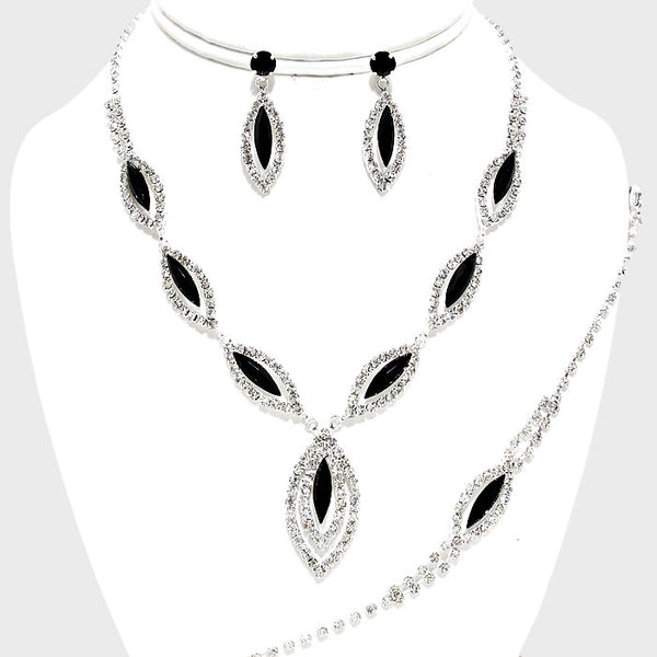 Black Rhinestone Necklace Set |L&M Bling - lmbling